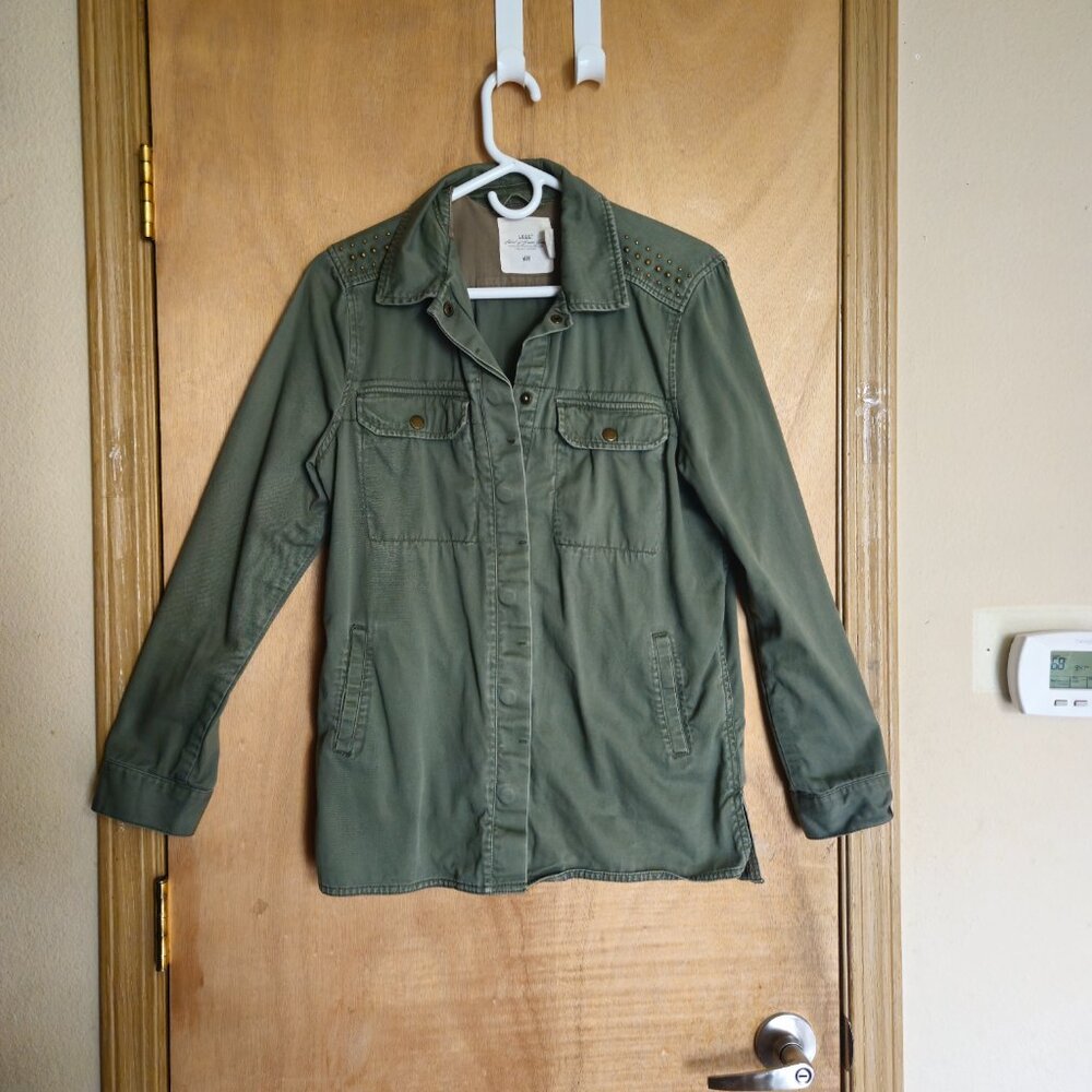 LOGG H&M US 6 Denim Jacket Green Olive